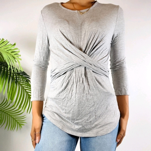 Vintage Juicy Couture Gray Casual Rutched Blouse Size Medium - Picture 1 of 4